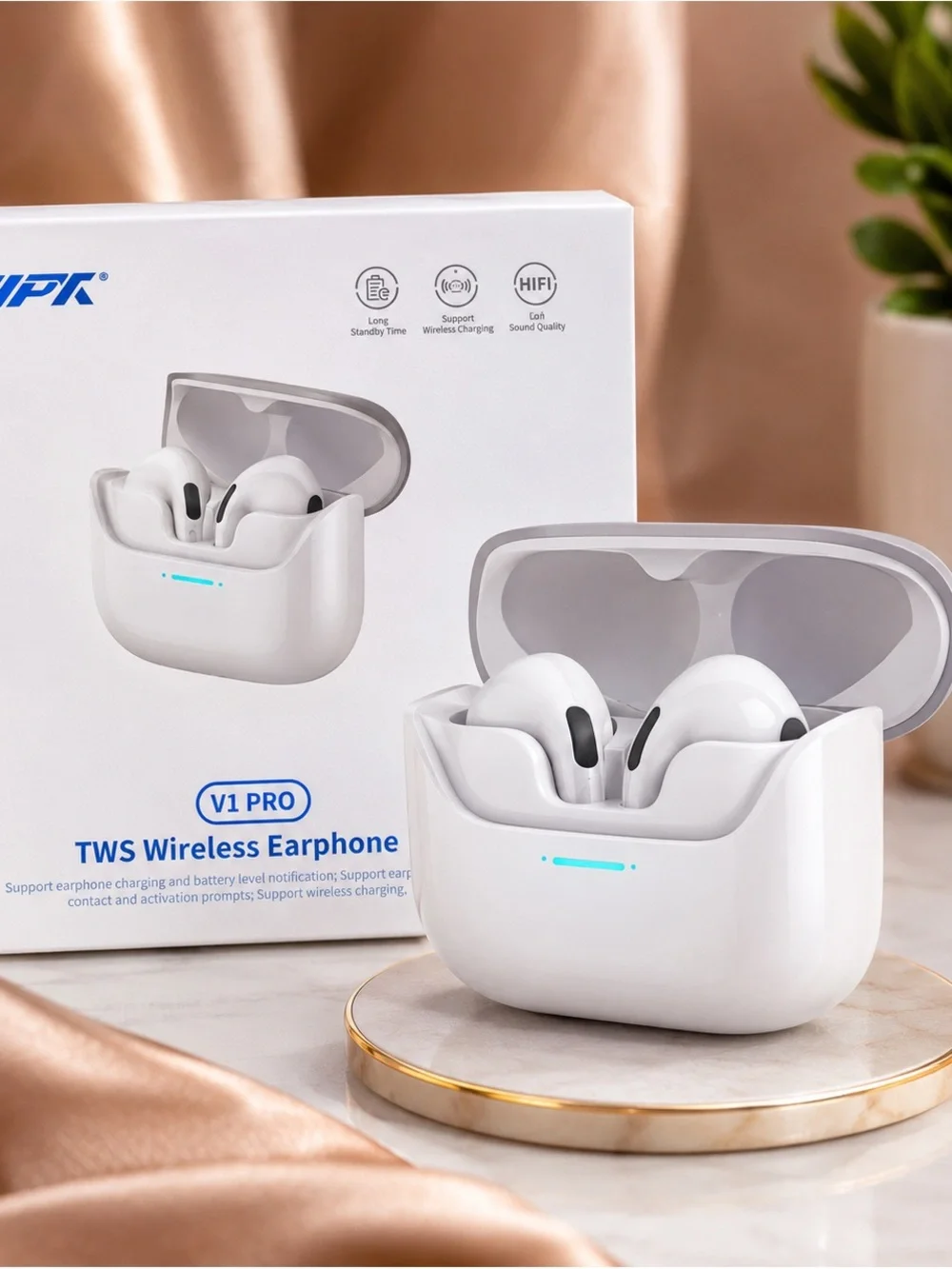 Wireless Earbuds True Wireless Stereo - White